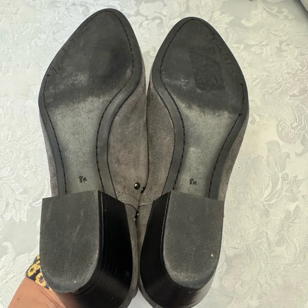 Sam Edelman‎ 8.5 Rubin Gray Bootie Shoe Suede Grommet Comfort Slip On